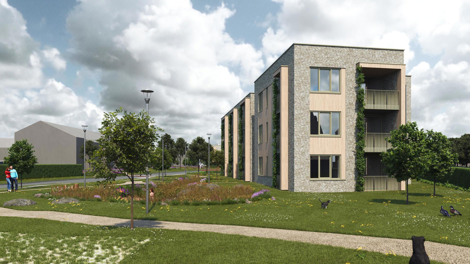 gebouw middenhuur van opzij